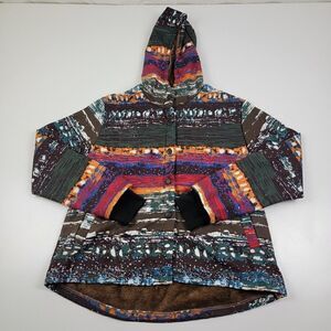 Cellabie Aztec Hoodie Button Up Long Sleeve Multicolor sz 2XL‎
